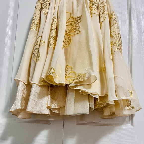 Urban Outfitters Silk, Gold Metallic and Beaded fairy core ballet-core dress - Picture 8 of 16